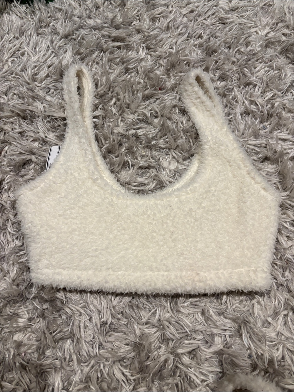 PINK Victoria's Secret Sherpa Bralette Size M Cream Color NWT